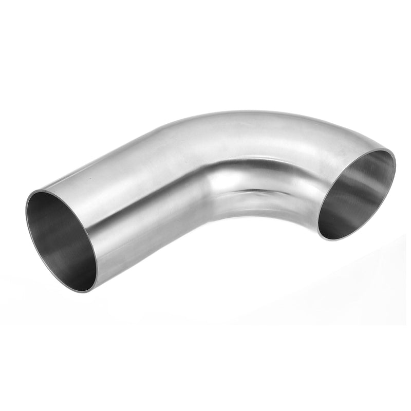 PATIKIL 90 Degree Mandrel Bend Elbow, 2 3/4inch OD Sanitary Exhaust Elbow Exhaust Pipe Connector 304 Stainless Steel 4in L Extended Pipe for Welding Modified Stair Handrail HVAC, 1 Pcs 70mm (2 3/4in) OD