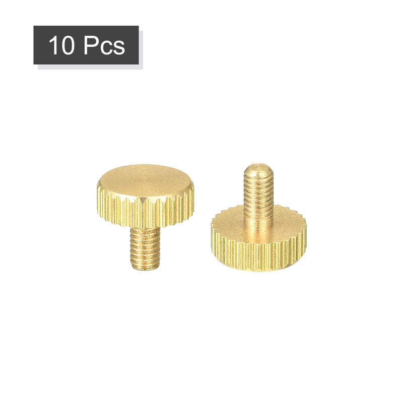 uxcell 10Pcs Brass Knurled Thumb Screws, M3x6mm Flat Grip Bolt Knobs Fasteners for Electronic, Mechanical 10