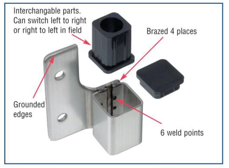 Harris Hardware TP8411‑B Stainless Steel Surface Mounted Gravity Hinge Set
