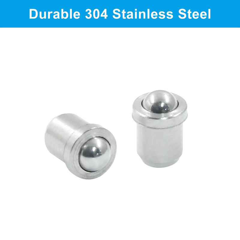 20 pcs Ball Plungers 0.12" Diameter Ball Bearing 304 Stainless Steel Push Fit Ball Spring Smooth Plunger for Door, Cabinet, Closet Drawer（φ 3x4） 0.12"x0.16"(D*H) 20