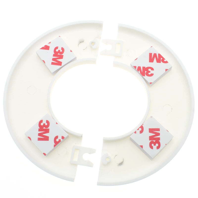 FDXGYH 2 Pcs ID 2.0 Inch ABS Wall Split Flange Self-Adhesive tape Round Escutcheon Plate Cover for Water Pipe Faucet Decoration Accessories [White] W-2.0INCH-2