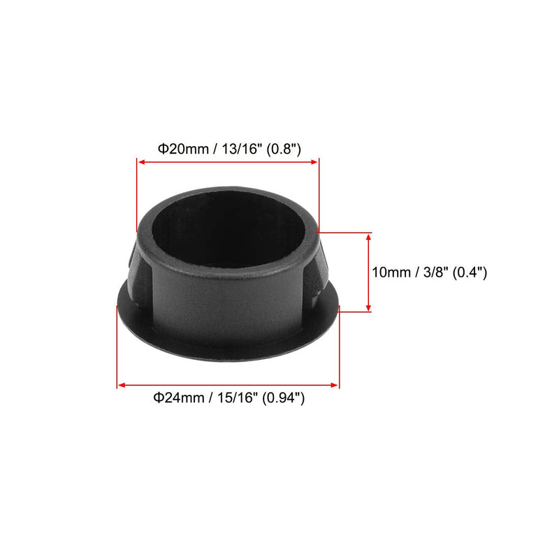 uxcell Hole Plugs Black Plastic 20mm(13/16-inch) Snap in Locking Hole Tube(19.5-20mm) Steel Furniture Fencing Post Pipe Insert End Caps for Fitness Equipment 25 Pcs 20mm(13/16-inch)