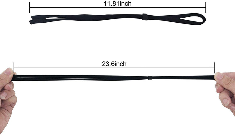 Black Glasses Strap, Sports Sunglasses & Eyeglasses Holder Straps for Men Women, String Holder, Neck Lanyard Cord, Adjustable Rope Eyewear Keeper Strap, Pack of 6 Classic Black