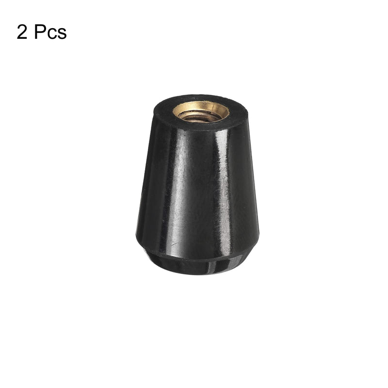 HARFINGTON Revolving Handle Grip, 2Pcs M6x20mm Phenolic Tapered Handle Female Thread with Brass Insert Machine Handle for Industry Lathe Milling Replacement Parts 2