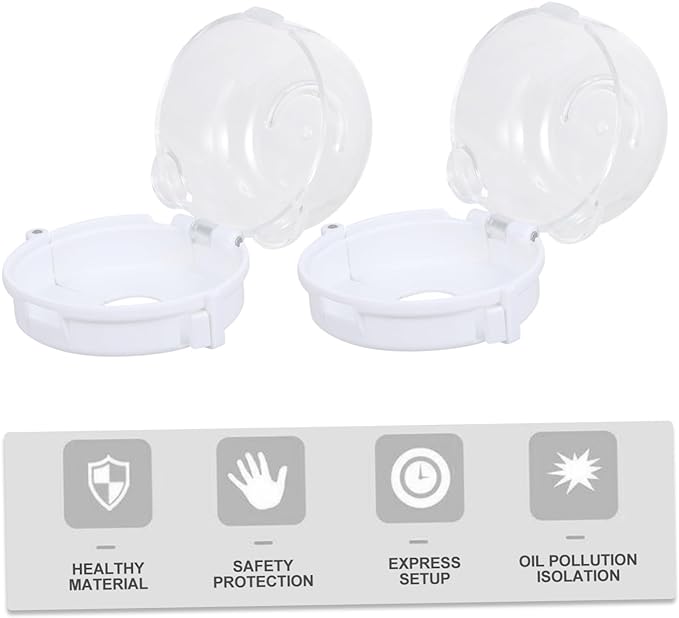STOBOK 2pcs Gas Switch Lock Stove Knob Guard Stove Protective Lock Gas Knob Cover Knob Cover Child Safety Baby Proof Lock Stove Knob Cover Gas Cup - NewNest Australia