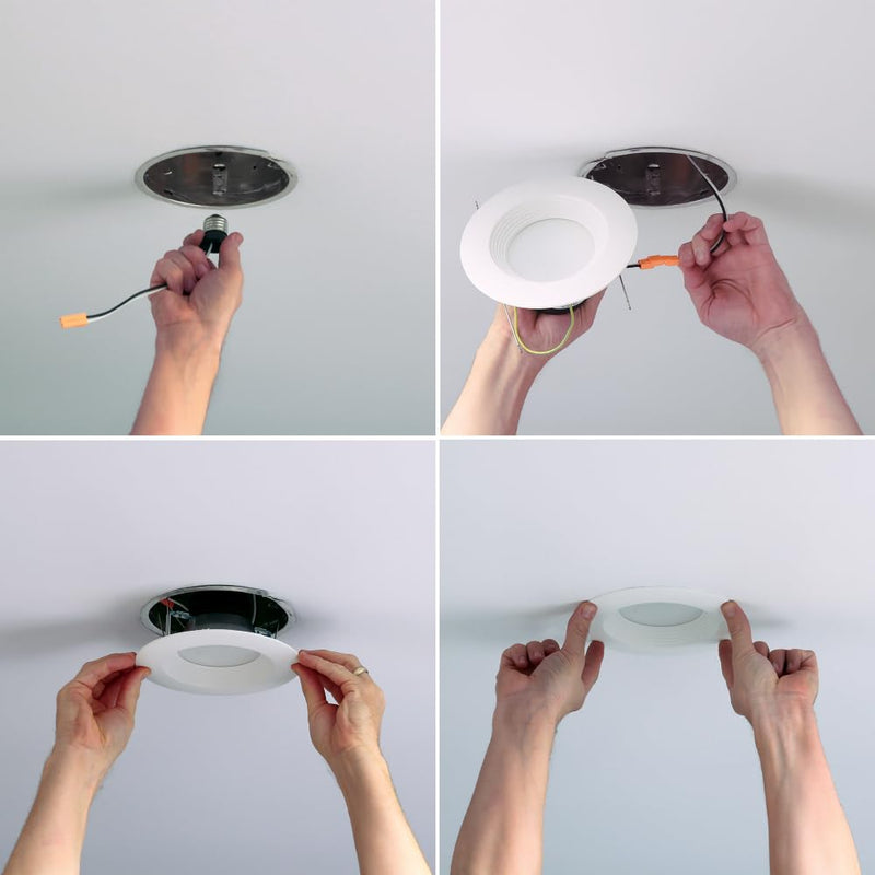 Halo 5 inch and 6 inch Integrated LED Recessed Retrofit Downlight Trim, 90 CRI, Title 20 Compliant, 3000K Soft White Recessed Light 1PK - Calif. Title 20 Compliant Recessed LED Light Fixture