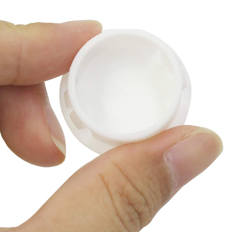 Zorfeter 30 Pcs White Hole Plugs 25mm (1 inch) Flush Type Panel Plastic Plugs, Furniture Fencing Post Pipe Insert End Caps 25mm (1 inch)