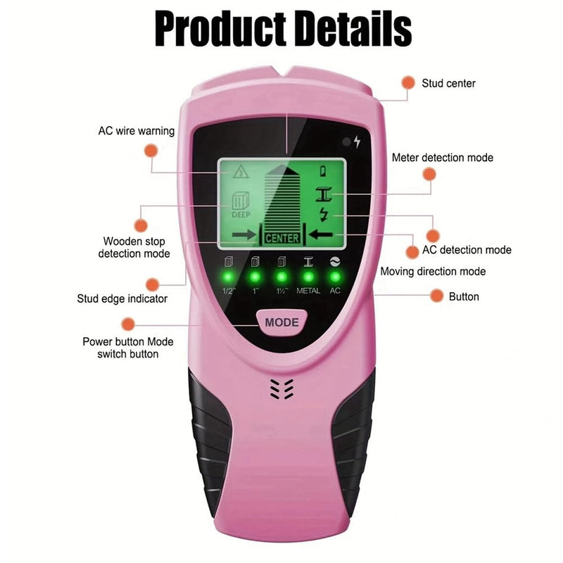 5-in-1 Wall Scanner Wood Current Detector Edge Center Finding Digital Stud Finder Sensor Wall Multi Function Scanner