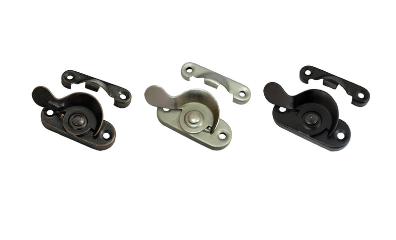 QCAA Steel Window Sash Lock, CTC 2", Matte Black, 16 Pack, Made in Taiwan 16pack Matte Black (CTC 2")