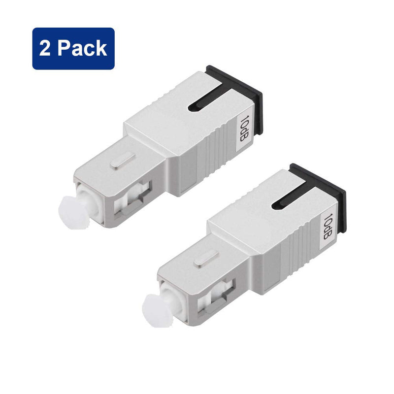 FLYPROFiber- 10dB SC Attenuator, Single Mode Fixed Fiber Optic Attenuator, Male to Female, 2pack 10db/SC 2
