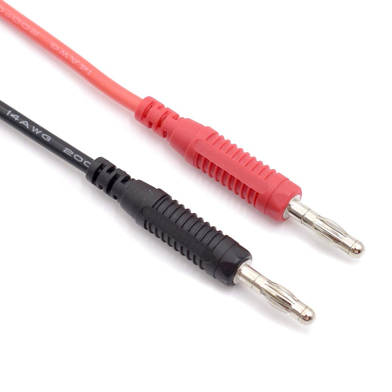 2Pcs Multimeter Test Lead Extension Male to Female Connector 4mm Banana Plug to Jack Heavy Duty 14AWG Silicone Wires Meter Leads Probes 6 Feet 2Pcs-Length of 6 Feet