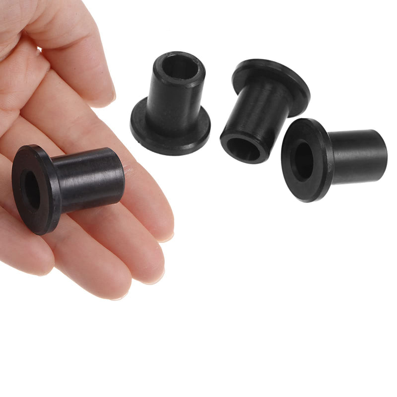 HARFINGTON 4pcs Flanged Sleeve Bearings 10.5mm Bore 16mm OD 26mm Length Nylon Bushings for Shaft, Black 10.5mm x 16mm x 26mm