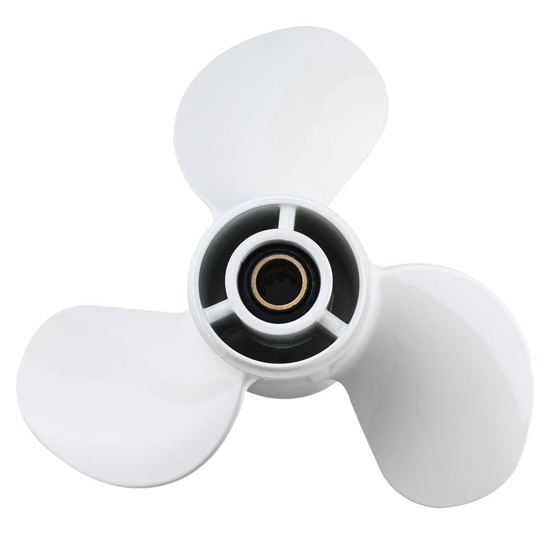 NovelBee 9 7/8X12-F Aluminum Propeller for Yamaha F20 F25 25HP 30HP Motor | 9-7/8X12 F Pro,Boat Propeller,Outboard Motor Propeller,Aluminum Alloy,3-Blade;10 Spline;RH