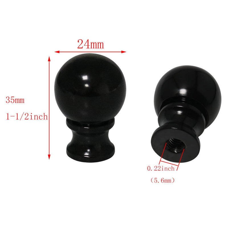 7 Inch Lamp Harp Holder with 1-1/2 Inch Lamp Finial Oil Rubbed Black Steel Ball Knob Lamp Shade Finial for Table and Floor Lamps, Black 7 Inch