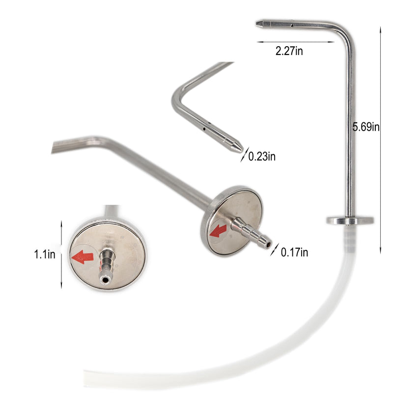 Static Pressure Probes Kit for HVAC,2xStatic Tubes with Magnet, 2xSilicone Soft tubes(5.91ft),2 Manometer Tube Adapter/Fitting 3/16inch to 5/16inch Static pressure probes kit