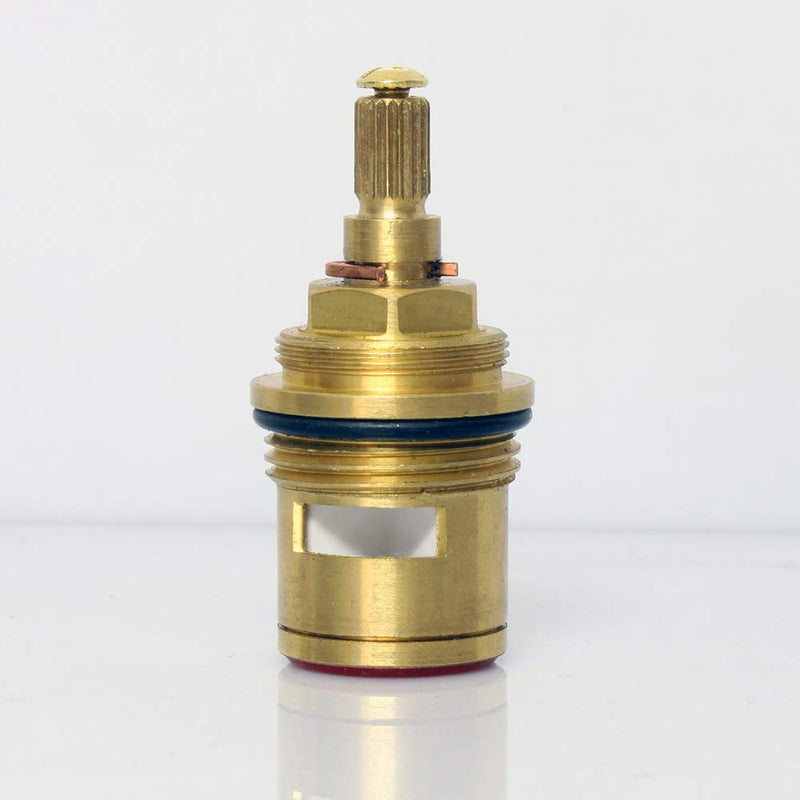 Bathroom Basin 2PCS Pair 3/4'' Ceramic Disc Cartridge Replacement Mixer Hot and Cold Tap Inner Faucet Valve Quarter Turn 57MM 12 MM Spline Length 20 Teeth G3/4'' 57MM Hot&Cold Pair
