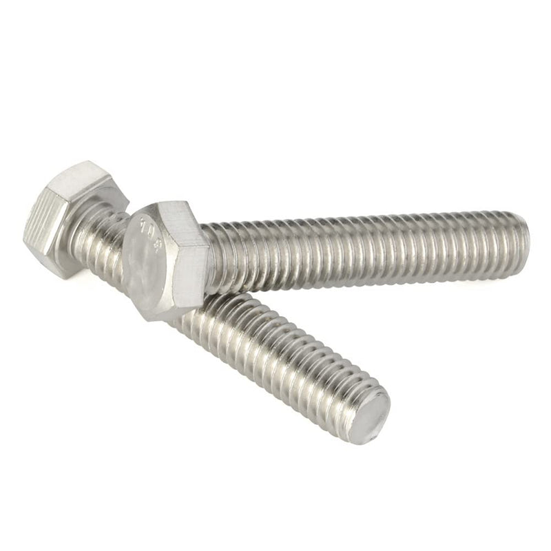 M8-1.25 x 20mm Hex Head Bolts Hexagon Screws, 304 Stainless Steel 18-8, Plain Finish, Fully Threaded, 25 PCS M8 x 20mm
