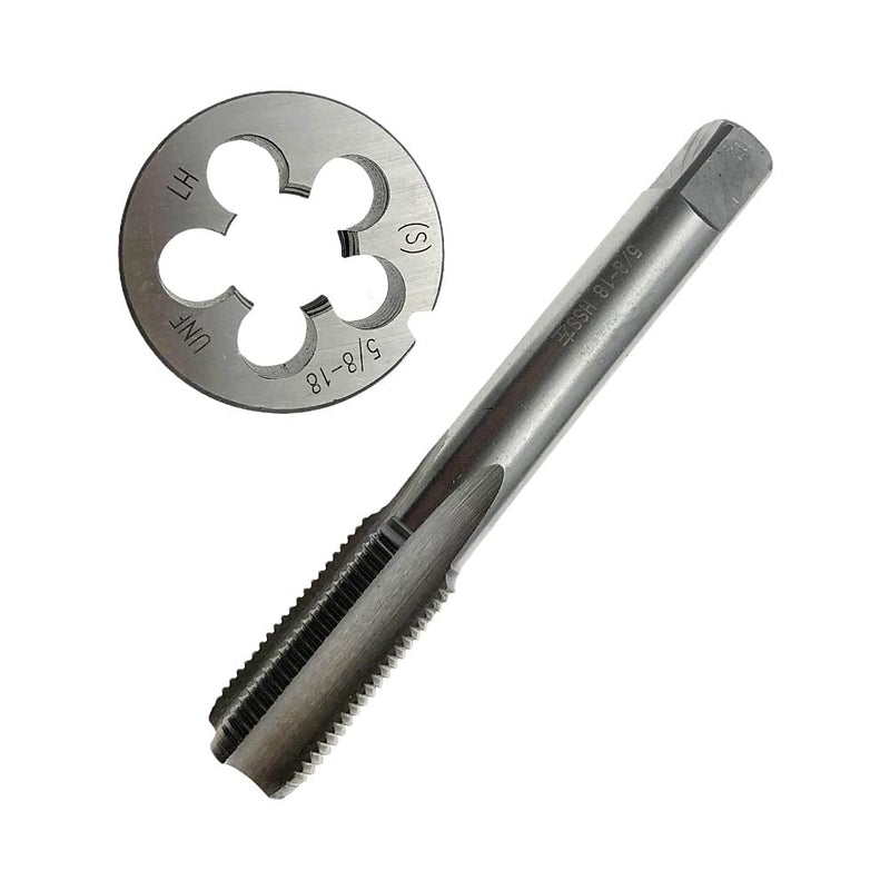 5/8-18 Tap and Die Set LH Left Hand Threading Tool 5/8x18 Thread 5/8 x 18 | Straight Fluted Machine