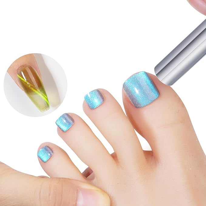 Ladruph Nail Tools Nail Magnets Cat Eye Stick Magnet Cylinder Shape Magnetic Slice Magnetic Stick Portable Suction 3D Tips Magnetic Stick UV Gel Polish Gradient Rod Manicure Nail Art Tool - NewNest Australia