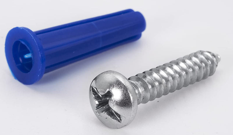 CONFAST® #10-12 Plastic Conical Blue Bantam Drywall Wall Anchor Kit PAK1012, Includes (100) Anchors, (100) Screws and (1) Drill bit (201 Pieces) #10 #12