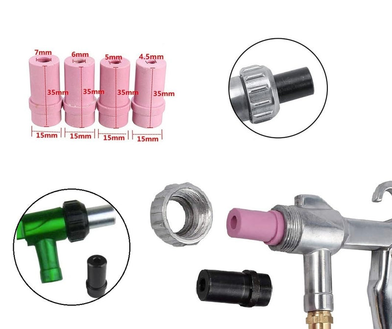 10pcs Ceramic Sandblast Nozzle (Inner Diameter 4.5mm+5mm) Sand Blaster Nozzle Head for Portable Sand Blaster Gun Kit