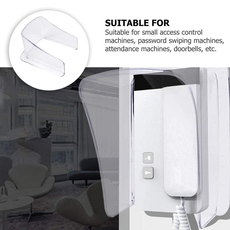Scicalife Waterproof Doorbell Rain Cover Clear Plastic Protective Shield for Small Access Control Machines Keypad Locks and Attendance Devices Outdoor Weather Resistant