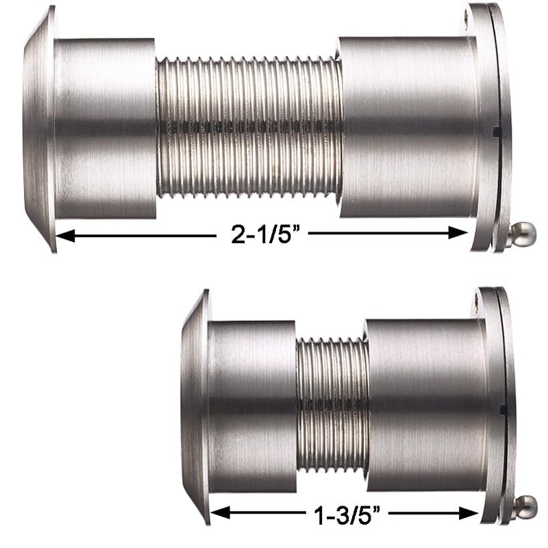 TOGU 3828 Brass Extra Larger peep Holes for Door with 1-1/10“ Drill Bit, 220-degree Door viewer Peephole with Privacy Cover, Fitting Door Thick from 1-3/5" to 2-1/5", Satin Nickel Finish