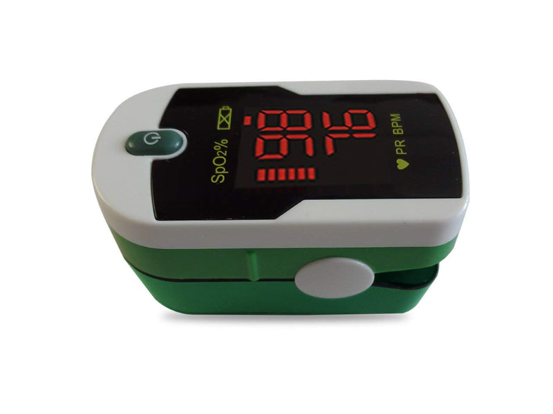 Concord Fingertip Pulse Oximeter with Reversible Display - Blood Oxygen Saturation Monitor with Carrying Case, Batteries and Lanyard - Easy to Use, Accurate SpO2 & Pulse Measurement (Emerald) Emerald Green