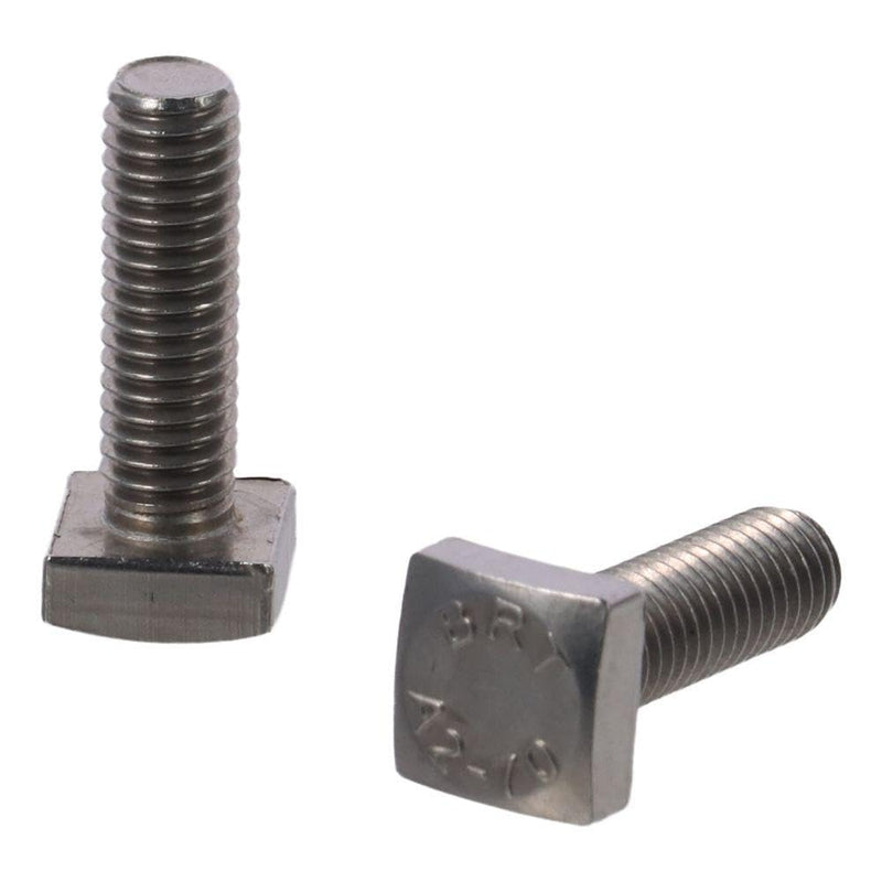 Square Head Bolt 2PCS M6x20mm Stainless Steel Square Machine Screws,Alloy Stee Square Machine Screws Durable Silver Fully Thread