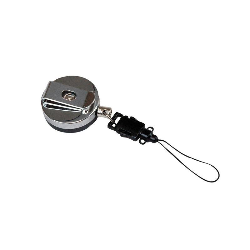 Nonin SpO2 Retractable Lanyard Reel with Clip (Black and Silver)