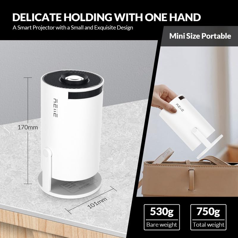 2025 Upgraded HY300 PRO+ Mini Portable Projector,Smart Projector with Android 11.0, 200 ANSI Lumens, Short Focus, WiFi6 + BT5.0, Support 4K 1080P Decoding, for Outdoor Camping,Home Theater HY300PRO+