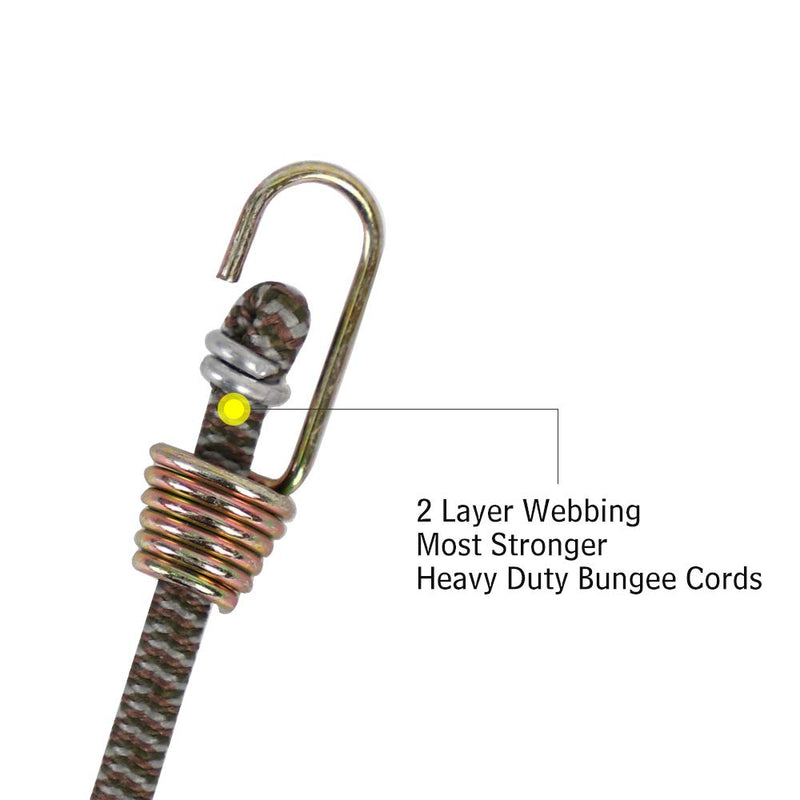 XSTRAP STANDARD 20 Pack Mini Bungee Cords with Hooks, 10 Inch Rubber Stretchy Bungee Cords for Camping, Tools, Tarp Covers, Canvas Canopies, and Cargo (Camouflage), Hang Christmas Ornaments Camouflage