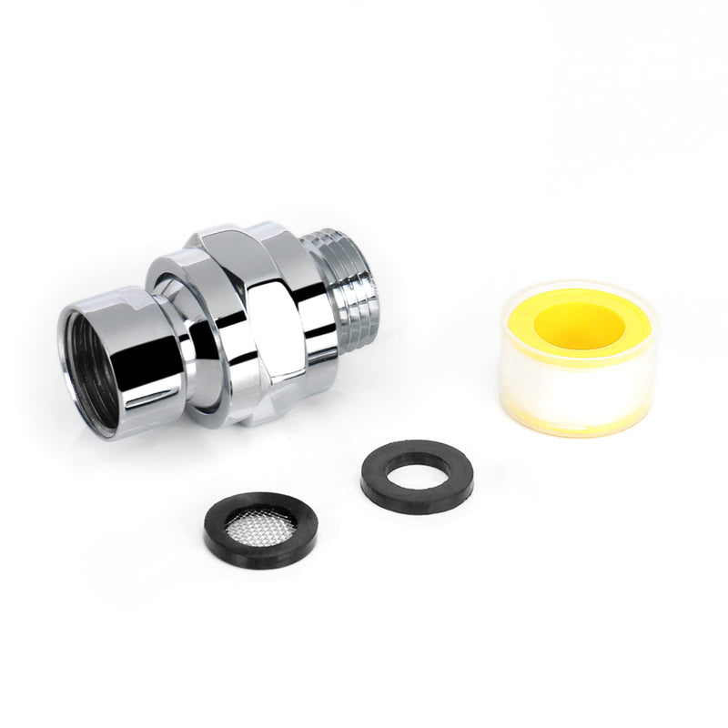 NearMoon Shower Head Swivel Ball Adapter - Solid Brass Shower Connector Ball Joint Adjustable Universal Shower Arm Extension Component (Chrome Finish) Chrome Finish