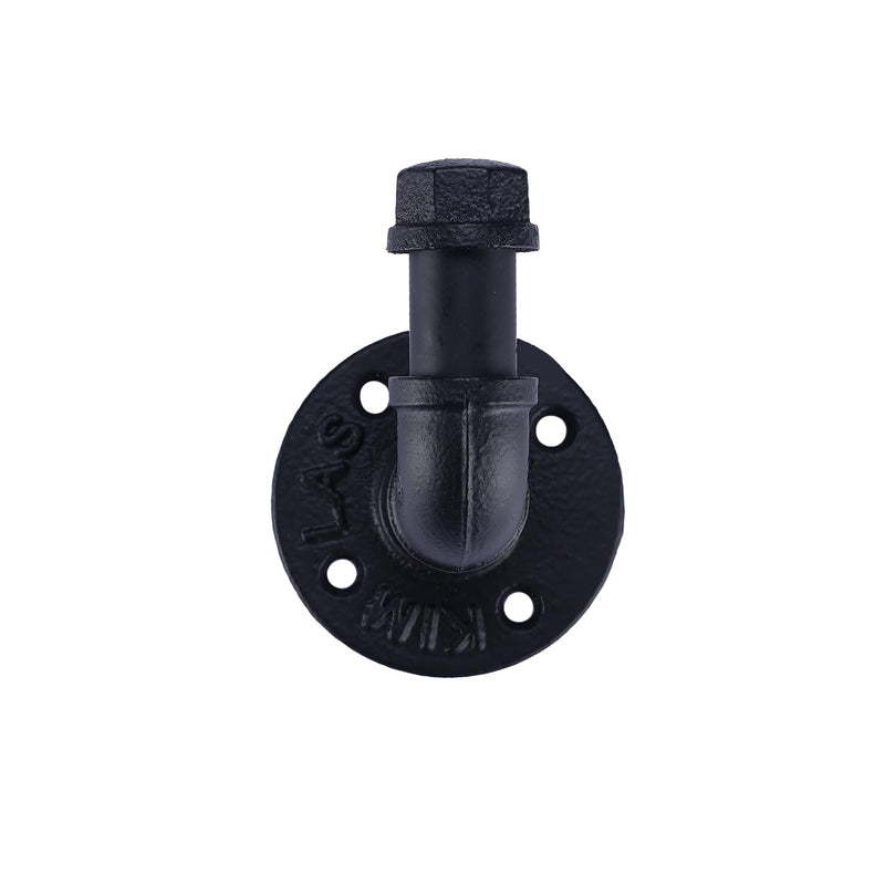 HighFree Industrial Pipe Bathroom Hardware Set, Matte Black Wall Mounted Hardware Accessories, Farmhouse Toilet Paper Holder, Towel Ring for Bathroom (Paper Holder+Towel Ring+Hook)