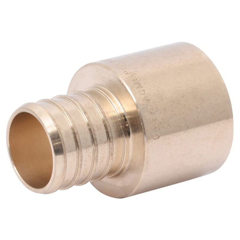 SharkBite 1 x 1 Inch Brass Crimp Female Sweat Adapter, PEX Pipe, PE-RT, UC605LFA (Pack of 3) 1 in. x 1 in. (Pack of 3)