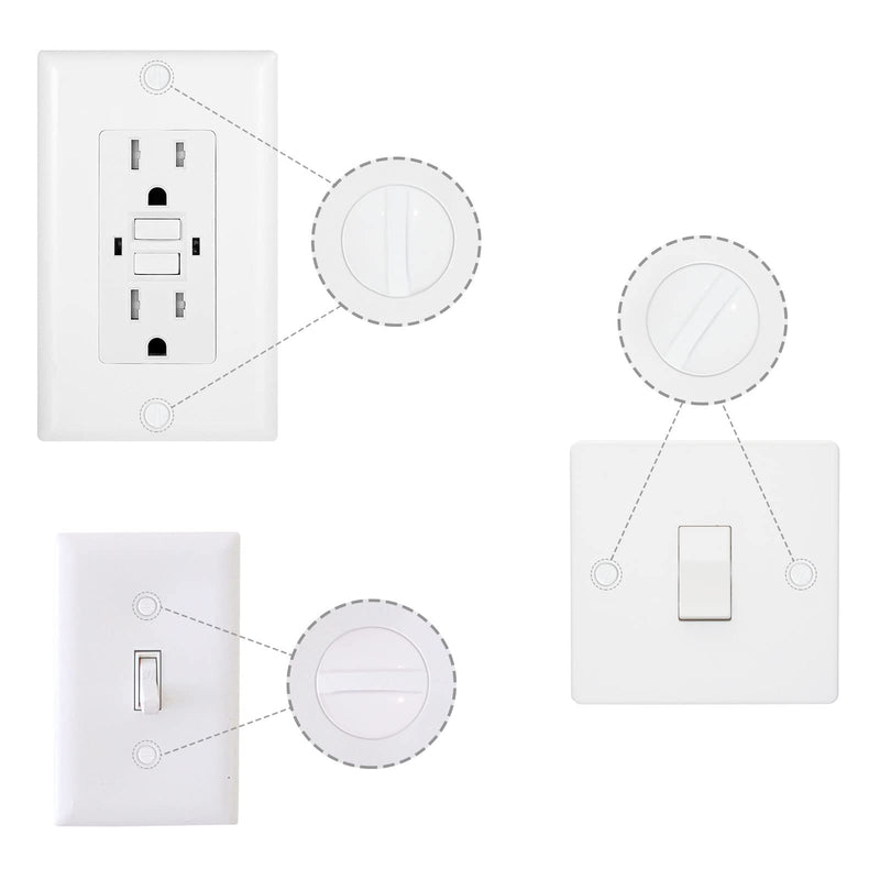 Wall Plate Screws, 100 pcs White Outlet Screws 6-32 Thread Light Electrical Cover Panel Switch Plate Screws 4 Length Assorted Sizes (3/8", 1/2", 3/4", 1 inch) Mixed size