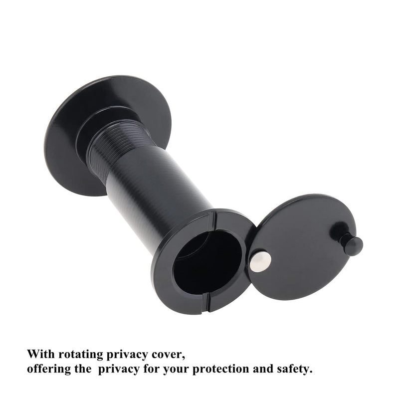 Door Viewer Peephole 200 Degree Zinc Alloy with 16 mm/0.63 inch Drill Bit for 1-1/2" to 2-3/8" Doors (Black) Black
