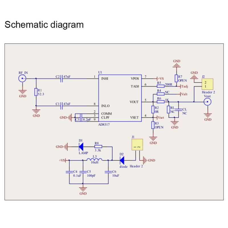 Logarithmic Power Detector Meter 1M-10GHz 60dB RF Power Meter Logarithmic Detector Controller for Amplifier