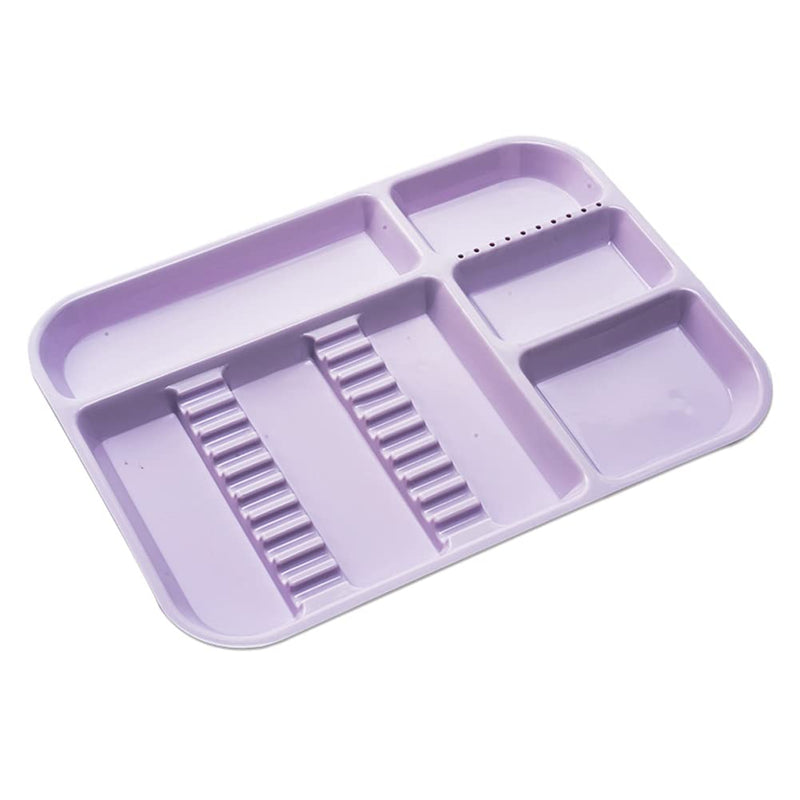 SNAWOP Dental Instrument Tray Autoclavable Plastic Divided Trays Size B (13 x 9.4") for Medical Instrument Set Lab Tatto and Beauty Salon (Purple) Purple