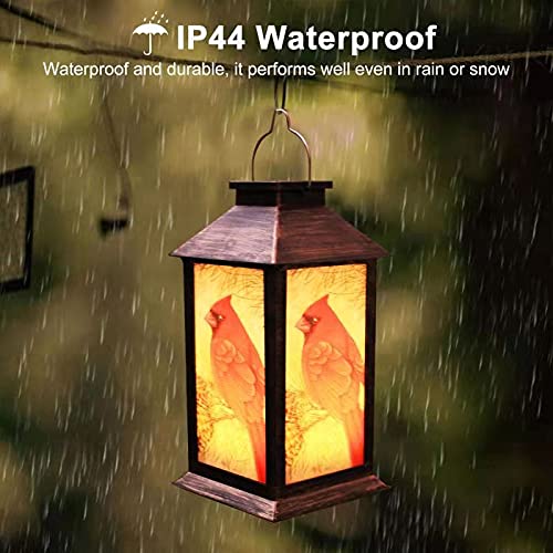 Solar Lanterns, Outdoor Hanging Lanterns Waterproof LED Solar Cardinal Lights Tabletop Lamp for Outdoor Patio Garden as Gifts for Mom Grandma Women Art Deco1