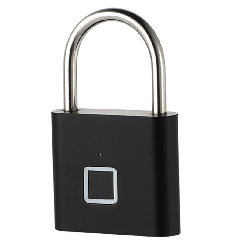 Fingerprint Padlock - Keyless Biometric Gate Locks for Outdoor Fence Storage Gym, Combination Lock USB Rechargeable Black Black with 20 Fingerprint