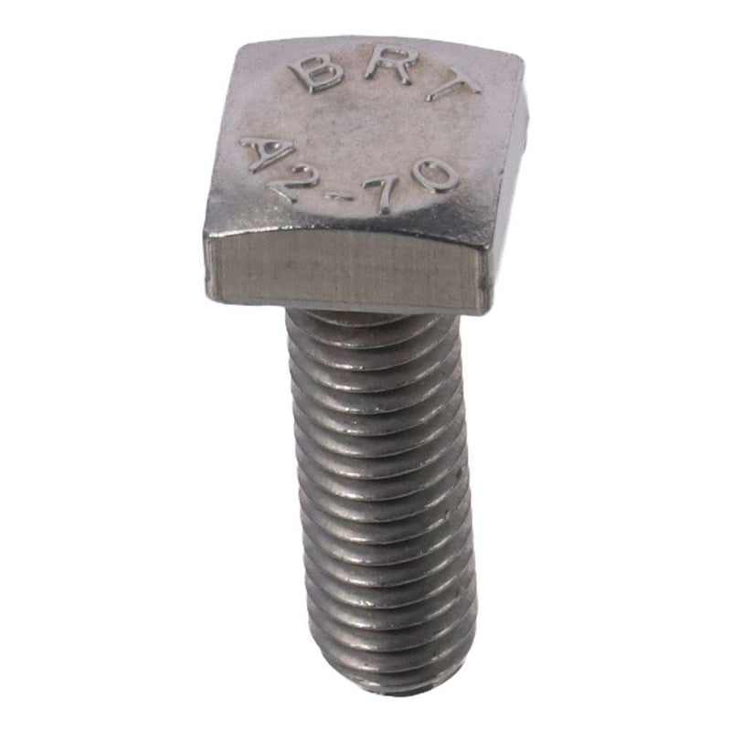 Square Head Bolt 2PCS M6x20mm Stainless Steel Square Machine Screws,Alloy Stee Square Machine Screws Durable Silver Fully Thread