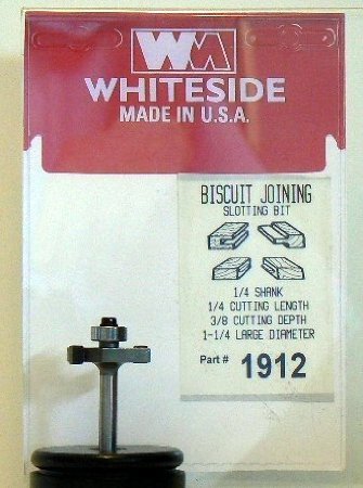 Whiteside Router Bits 1912 Rabbeting Biscuit Joining and Slotting Bit with 1-1/4 3/8-Inch Cutting Depth and 1/4-Inch Cutting Length