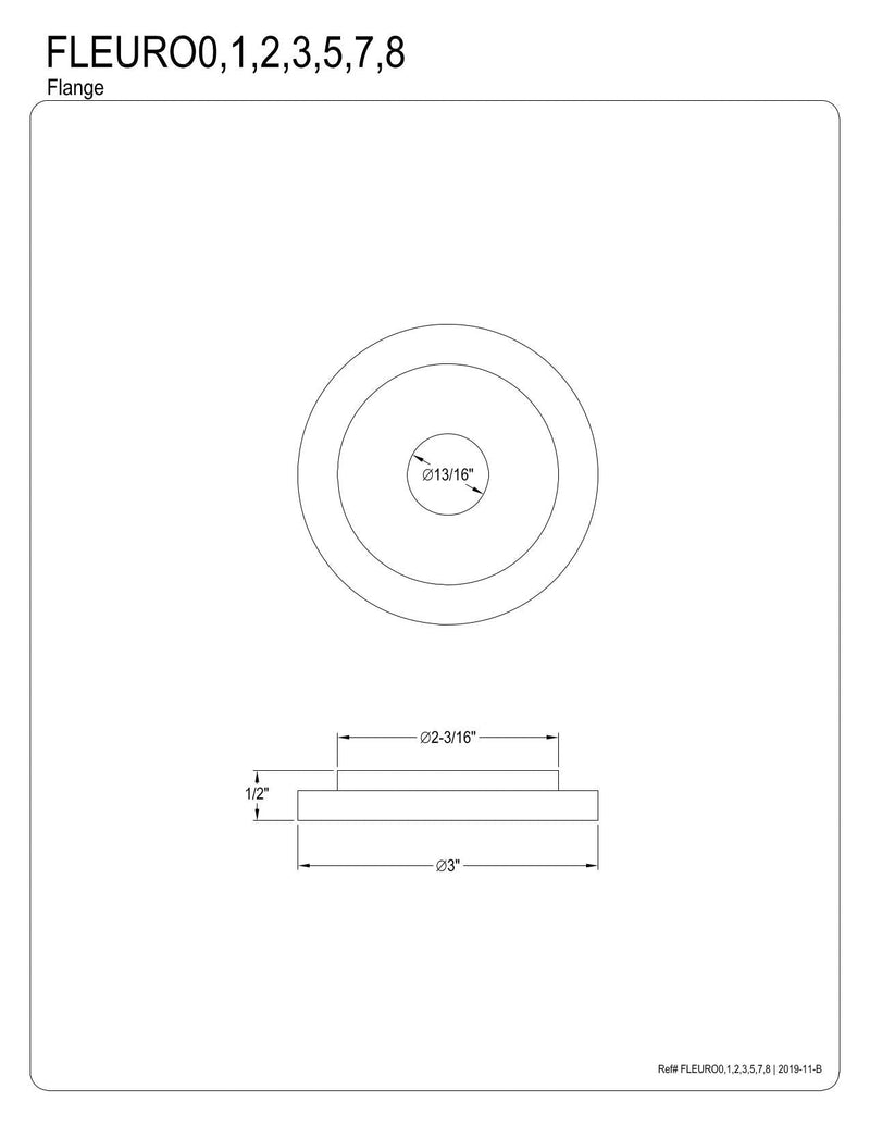 Kingston Brass FLEURO3 Heavy Duty Round Solid Cast Brass Shower Arm Flange in Antique Brass 3 x 3 x 0.5