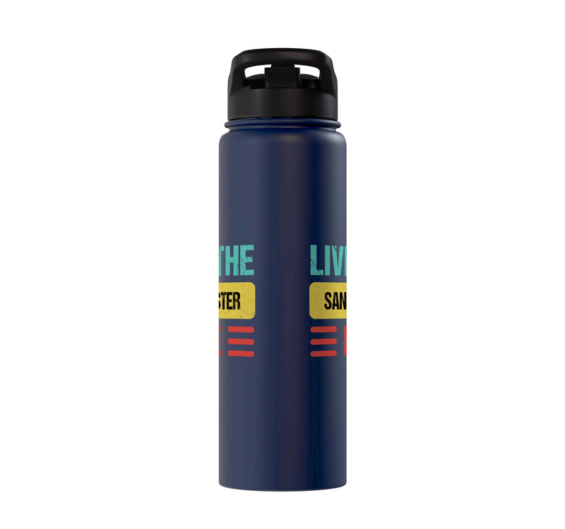 Sand Blaster Stainless Steel Insulated Water Bottle Navy Blue 30 Ounces