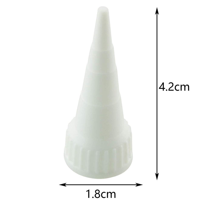 Tegg 40PCS White Plastic Applicator Tips for E6000 Glue, Cuttable Tip, 3.7oz