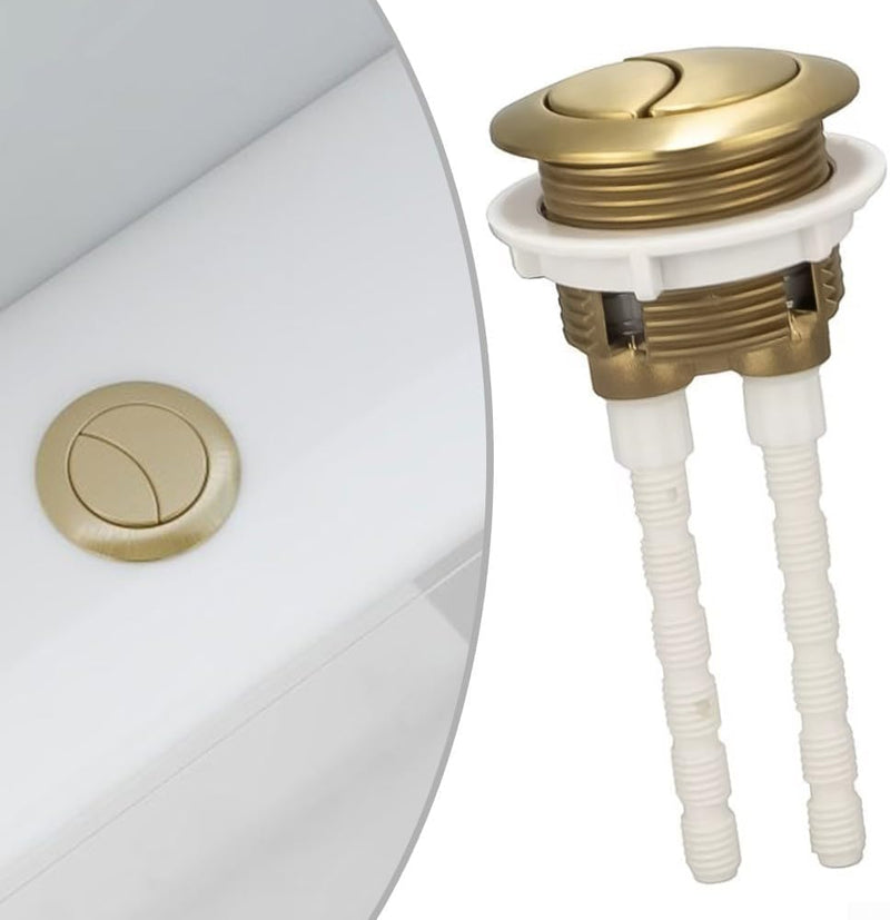 38mm Adjustable Gold Dual Flush Handle, Brushed PVD Coated | Matte bronze spray, premium texture. Easy install. Fits small toilet ceramic openings.