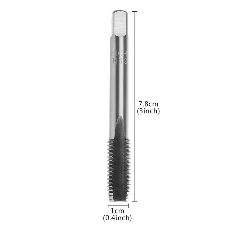 YXQ M10 x 1.5mm Metric Tap Machine HSS Right Hand Thread Shank Taper and Plug 3 Straight Flute(3Pcs)