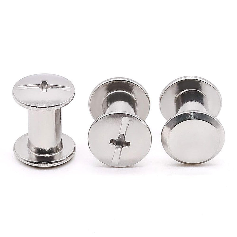 Glvaner 30 Sets M4 x 6mm Binding Screws, 304 Stainless Steel 18-8, Cross Head Chicago Screw Bingding Post Screw Kits for DIY Leather, Photo Albums, Bookbinding, Scrapbook, Belt