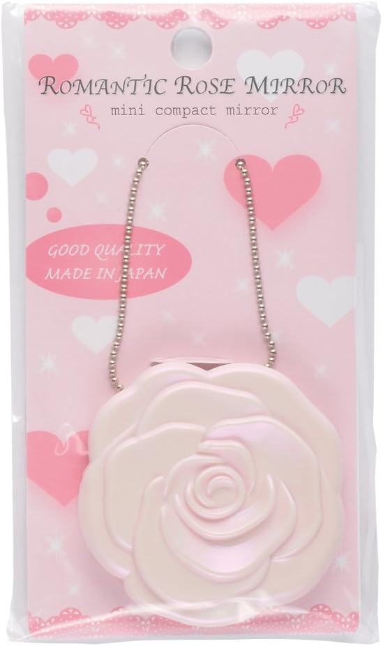 Yamamura YR-500 Rose Mini Compact Mirror, Pink, 4.9 x 3.0 x 0.5 inches (12.4 x 7.5 x 1.2 cm) - NewNest Australia
